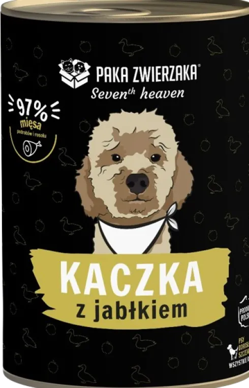 Paka Zwierzaka Seventh Heaven Kaczka z jabłkiem Mokra karma dla psa op. 400g Pakiet 6szt.