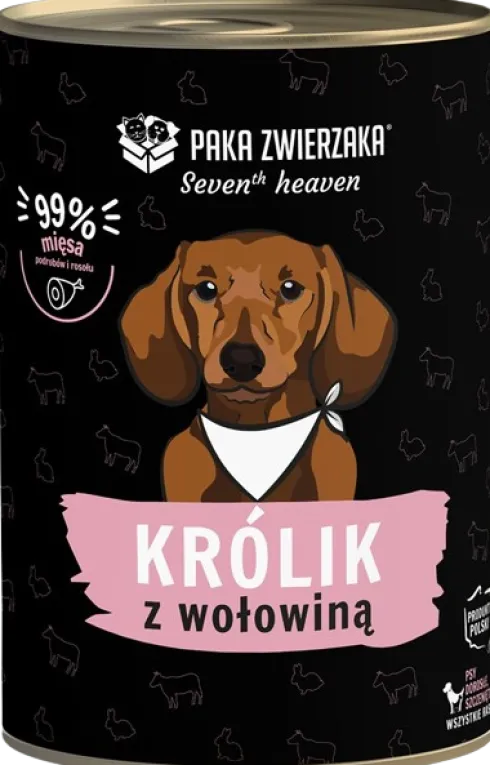 Paka Zwierzaka Seventh Heaven Królik i wołowina Mokra karma dla psa op. 400g
