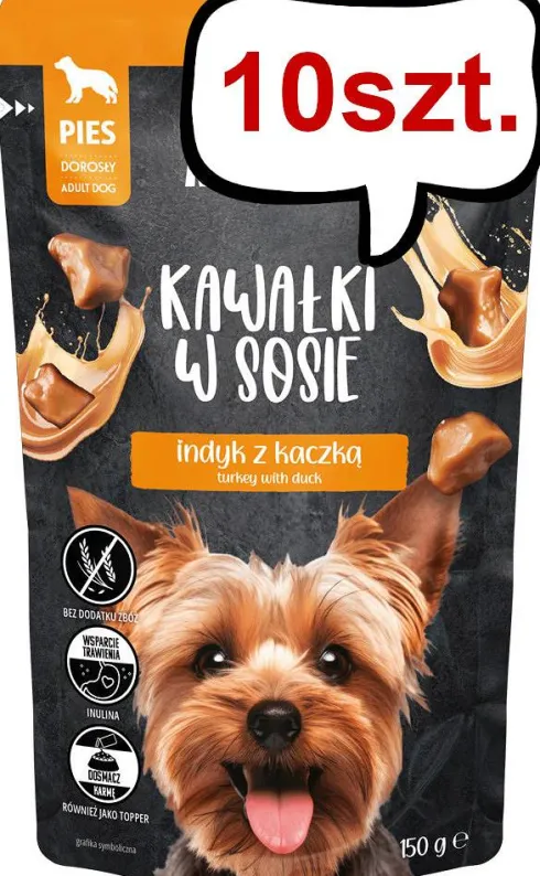 Pan Mięsko Adult Indyk z kaczką w sosie Mokra Karma dla psa op. 150g Pakiet 10szt.