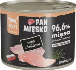 Pan Mięsko Adult Indyk z królikiem Mokra Karma dla kota op. 200g