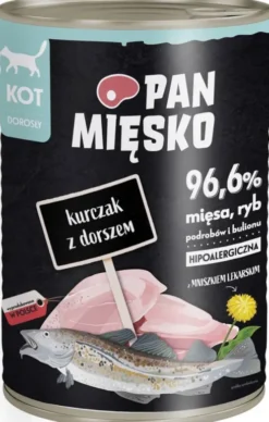 Pan Mięsko Adult Kurczak z dorszem Mokra Karma dla kota op. 400g