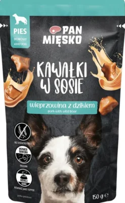 Pan Mięsko Adult Wieprzowina z dzikiem w sosie Mokra Karma dla psa op. 150g Pakiet 10szt.