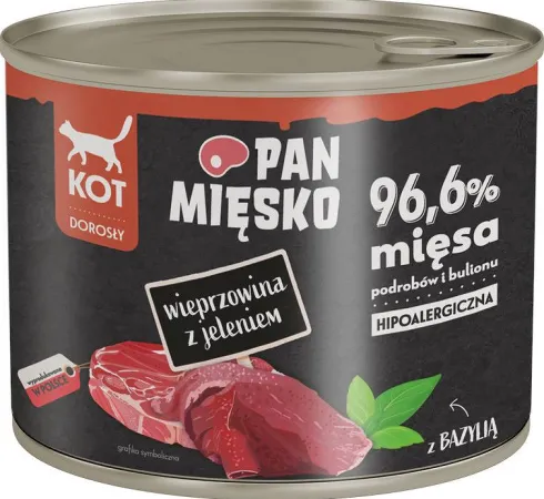 Pan Mięsko Adult Wieprzowina z jeleniem Mokra Karma dla kota op. 200g