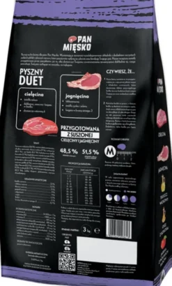 Pan Mięsko Cielęcina z jagnięciną Medium Senior Sucha Karma dla psa op. 3kg