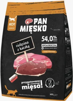 Pan Mięsko Cielęcina z kaczką Sucha Karma dla kota op. 400g
