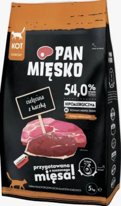 Pan Mięsko Cielęcina z kaczką Sucha Karma dla kota op. 5kg