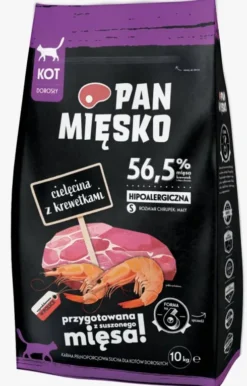 Pan Mięsko Cielęcina z krewetkami Sucha Karma dla kota op. 10kg