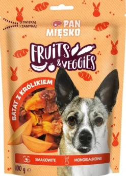 Pan Mięsko Fruits&Veggies Batat z królikiem Przysmak dla psa op. 100g
