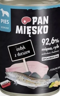 Pan Mięsko Indyk z Dorszem Mokra Karma dla psa op. 400g Pakiet 12szt.