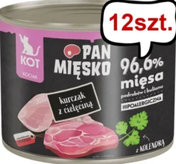 Pan Mięsko Kitten Kurczak z cielęciną Mokra Karma dla kociąt op. 200g Pakiet 12szt.