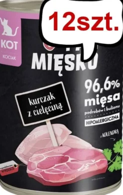 Pan Mięsko Kitten Kurczak z cielęciną Mokra Karma dla kociąt op. 400g Pakiet 12szt.