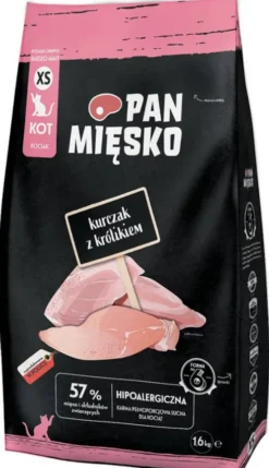 Pan Mięsko Kitten Kurczak z królikiem Sucha Karma dla kociąt op. 1.6kg