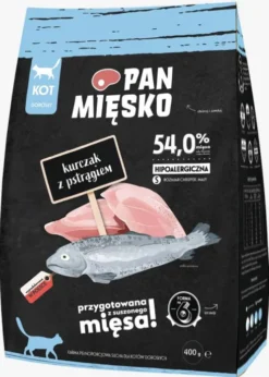 Pan Mięsko Kurczak z pstrągiem Sucha Karma dla kota op. 400g