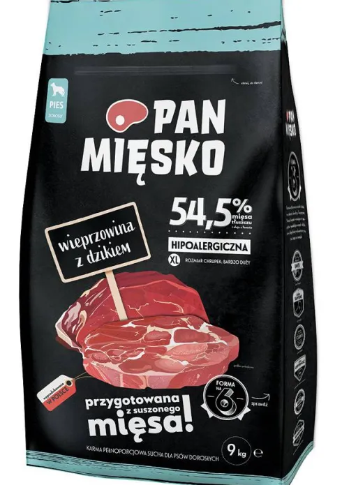 Pan Mięsko Wieprzowina z dzikiem Extra Large Sucha Karma dla psa op. 9kg