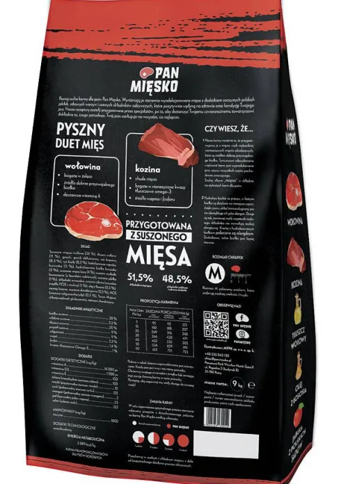 Pan Mięsko Wołowina z koziną Medium Sucha Karma dla psa op. 20kg