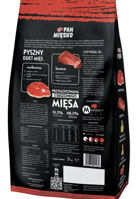 Pan Mięsko Wołowina z koziną Medium Sucha Karma dla psa op. 3kg