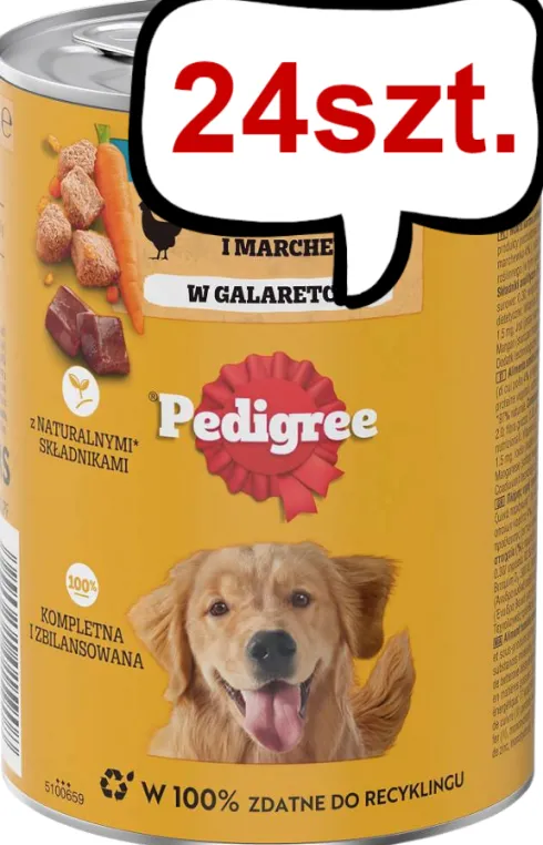 Pedigree Adult Kurczak w galaretce Mokra Karma dla psa op. 400g Pakiet 24szt.
