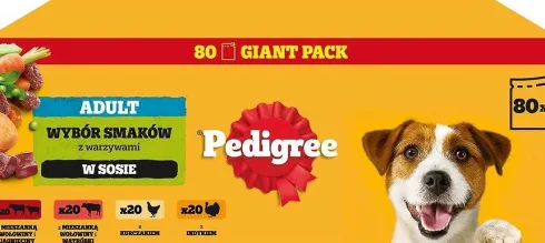 Pedigree Adult Wybór Smaków w sosie Mokra Karma dla psa op. 80x100g WYPRZEDAŻ