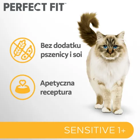 Perfect Fit Sensitive 1+ Indyk Sucha Karma dla kota op. 750g WYPRZEDAŻ