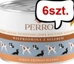 Perro Adult Wieprzowina z selerem Mokra Karma dla psa op. 410g Pakiet 6szt.