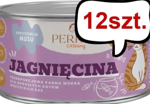 Perro CATering Jagnięcina Mokra Karma dla kota op. 185g Pakiet 12szt.