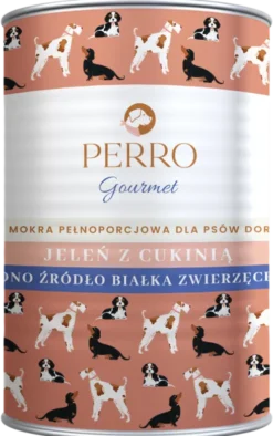 Perro Gourmet Adult Jeleń z cukinią Mokra Karma dla psa op. 400g Pakiet 6szt.