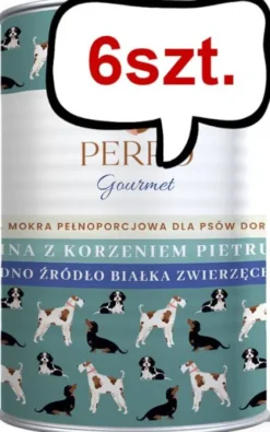 Perro Gourmet Adult Konina z korzeniem pietruszki Mokra Karma dla psa op. 400g Pakiet 6szt.