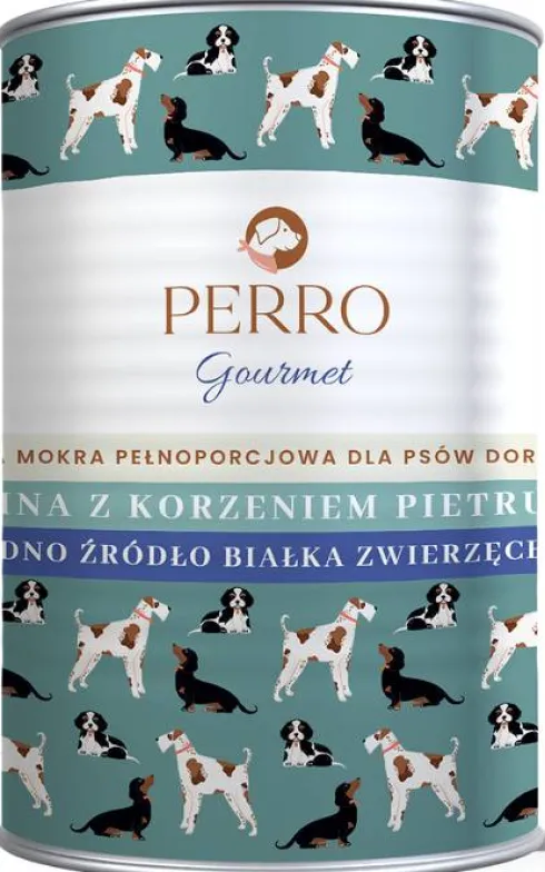 Perro Gourmet Adult Konina z korzeniem pietruszki Mokra Karma dla psa op. 400g Pakiet 6szt.