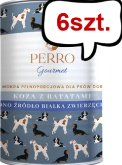 Perro Gourmet Adult Koza z batatami Mokra Karma dla psa op. 400g Pakiet 6szt.