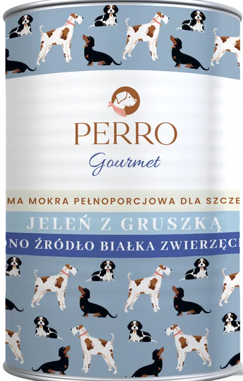 Perro Gourmet Junior Jeleń z gruszką Mokra Karma dla szczeniaka op. 400g