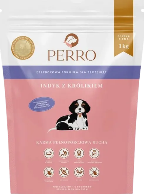 Perro Indyk z królikiem Sucha Karma dla szczeniąt op. 1kg