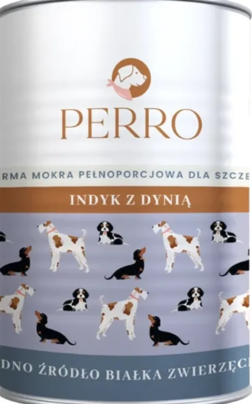 Perro Junior Indyk z dynią Mokra Karma dla szczeniaka op. 400g