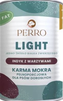 Perro Light Indyk z warzywami Mokra Karma dla psa op. 400g Pakiet 6szt.