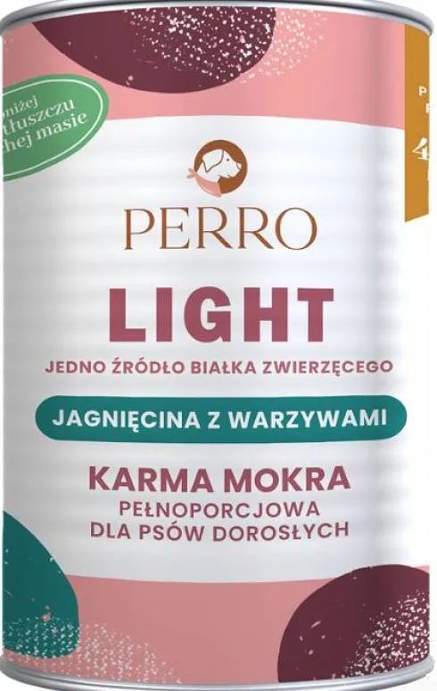 Perro Light Jagnięcina z warzywami Mokra Karma dla psa op. 400g