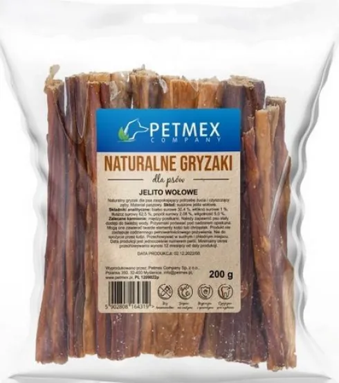 Petmex Przysmak Jelito wołowe dla psa op. 200g