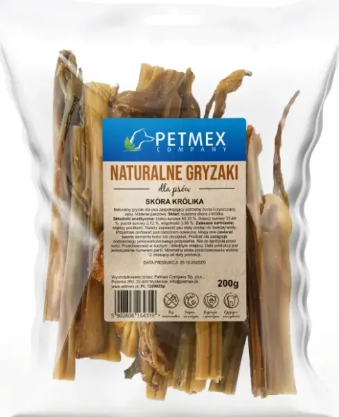 Petmex Przysmak Skóra królicza dla psa op. 200g