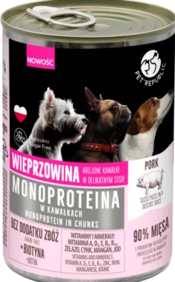 Pet Republic Adult Monoproteina Wieprzowina Mokra Karma dla psa op. 400g Pakiet 10szt.