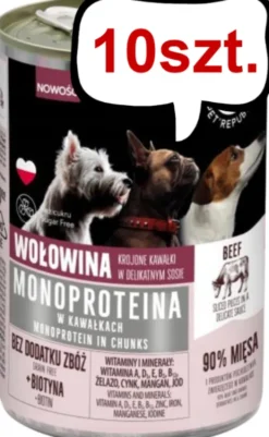 Pet Republic Adult Monoproteina Wołowina Mokra Karma dla psa op. 400g Pakiet 10szt.