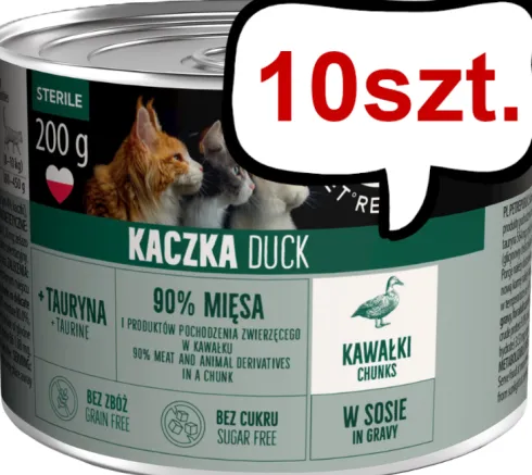 Pet Republic Adult Sterile Kaczka Mokra Karma dla kota 200g Pakiet 10szt.