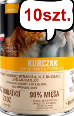 Pet Republic Adult Sterile Kurczak Mokra Karma dla kota 400g Pakiet 10szt.