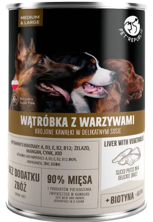 Pet Republic Adult Wątróbka z warzywami Mokra Karma dla psa op. 1250g