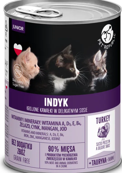 Pet Republic Kitty Indyk Mokra Karma dla kociąt 400g