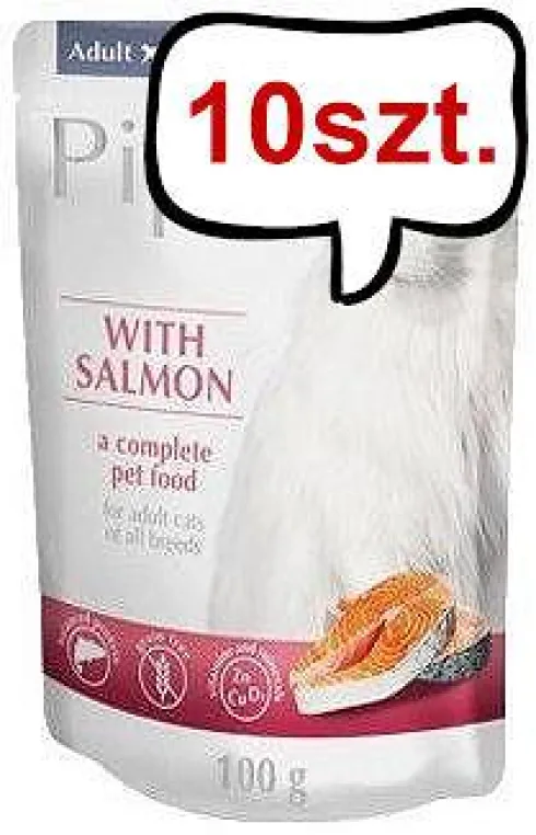 Piper Animals Adult Łosoś Mokra Karma dla kota op. 100g Pakiet 10szt.
