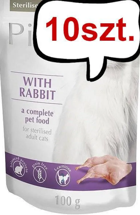 Piper Animals Sterilised Królik Mokra Karma dla kota op. 100g Pakiet 10szt.