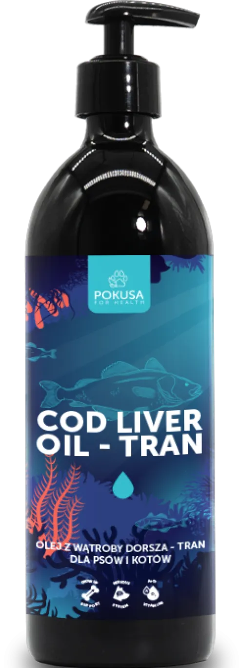 Pokusa Olej z wątroby dorsza dla psa i kota poj. 500ml