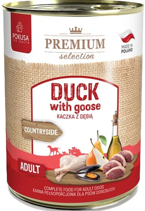 Pokusa Premium Selection Countryside Adult Kaczka z gęsią Mokra Karma dla psa op. 400g