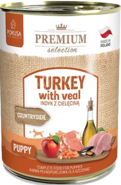 Pokusa Premium Selection Countryside Puppy Indyk z cielęciną Mokra Karma dla szczeniaka op. 400g WYPRZEDAŻ