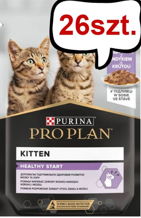 Pro Plan Cat Kitten Indyk Mokra Karma dla kociąt op. 85g Pakiet 26szt. + Podkładka pod Miskę GRATIS