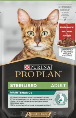 Pro Plan Cat Sterilised Wołowina Mokra Karma dla kota op. 85g Pakiet 26szt. + Podkładka pod Miskę GRATIS