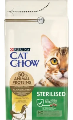 Purina Cat Chow Adult Sterilised Sucha Karma dla kota op. 2x15kg MEGA-PAK + Rękawica Pielęgnacyjna GRATIS